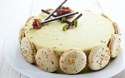 Gâteau pistache aux macarons