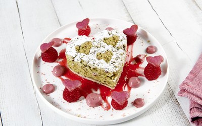 Tarte de valentine au matcha